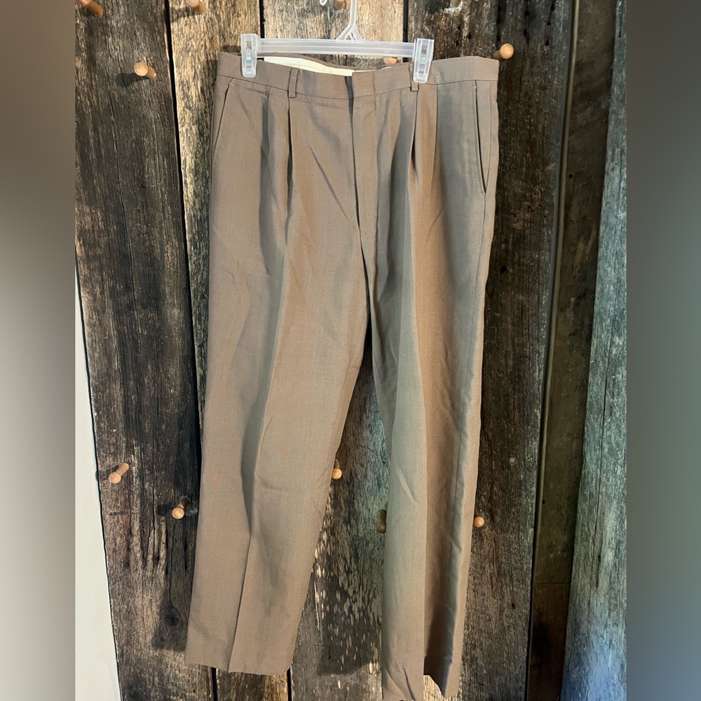 Mens David Taylor Brown Dress Pants Pleated 36X32